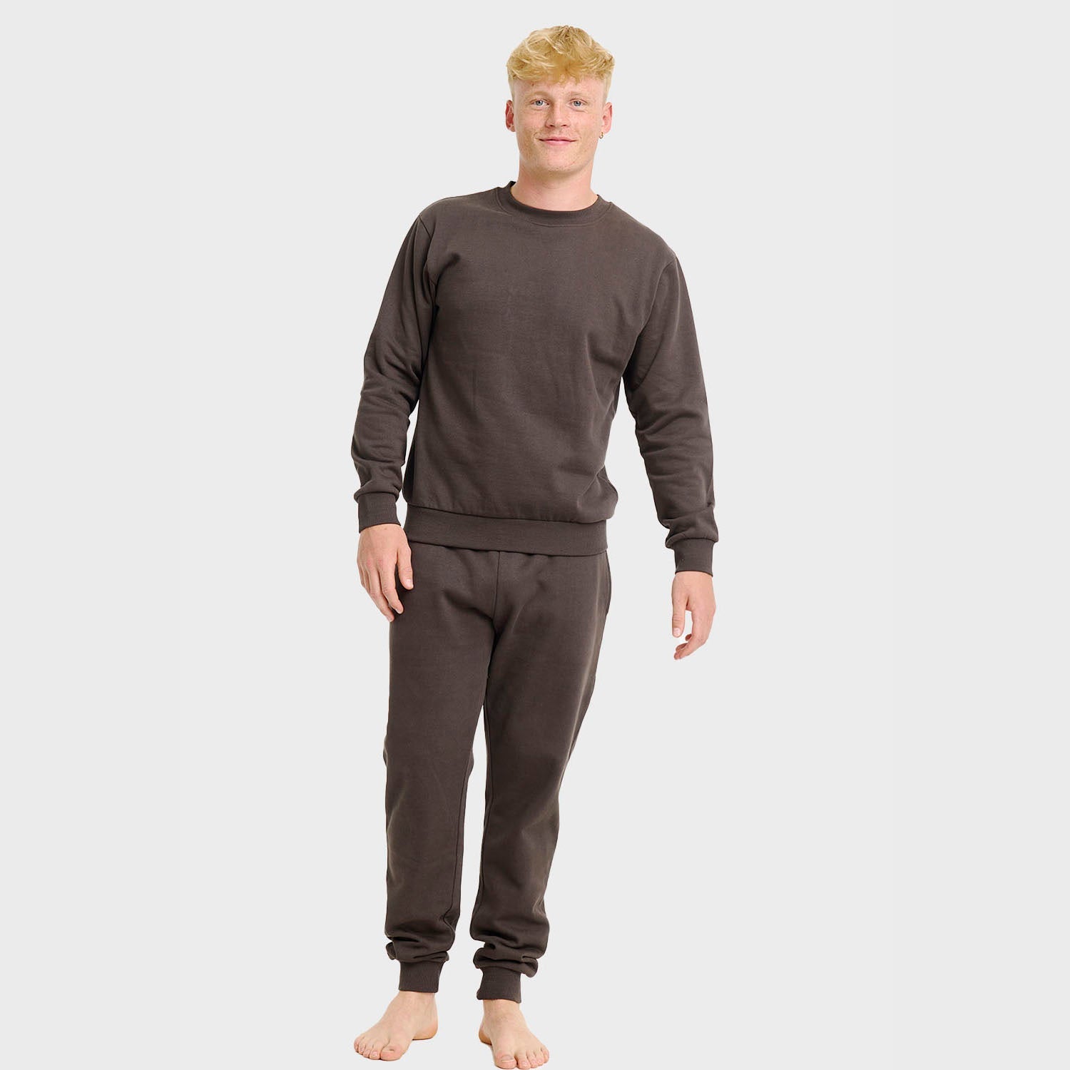 Brunt sweatset – Herre